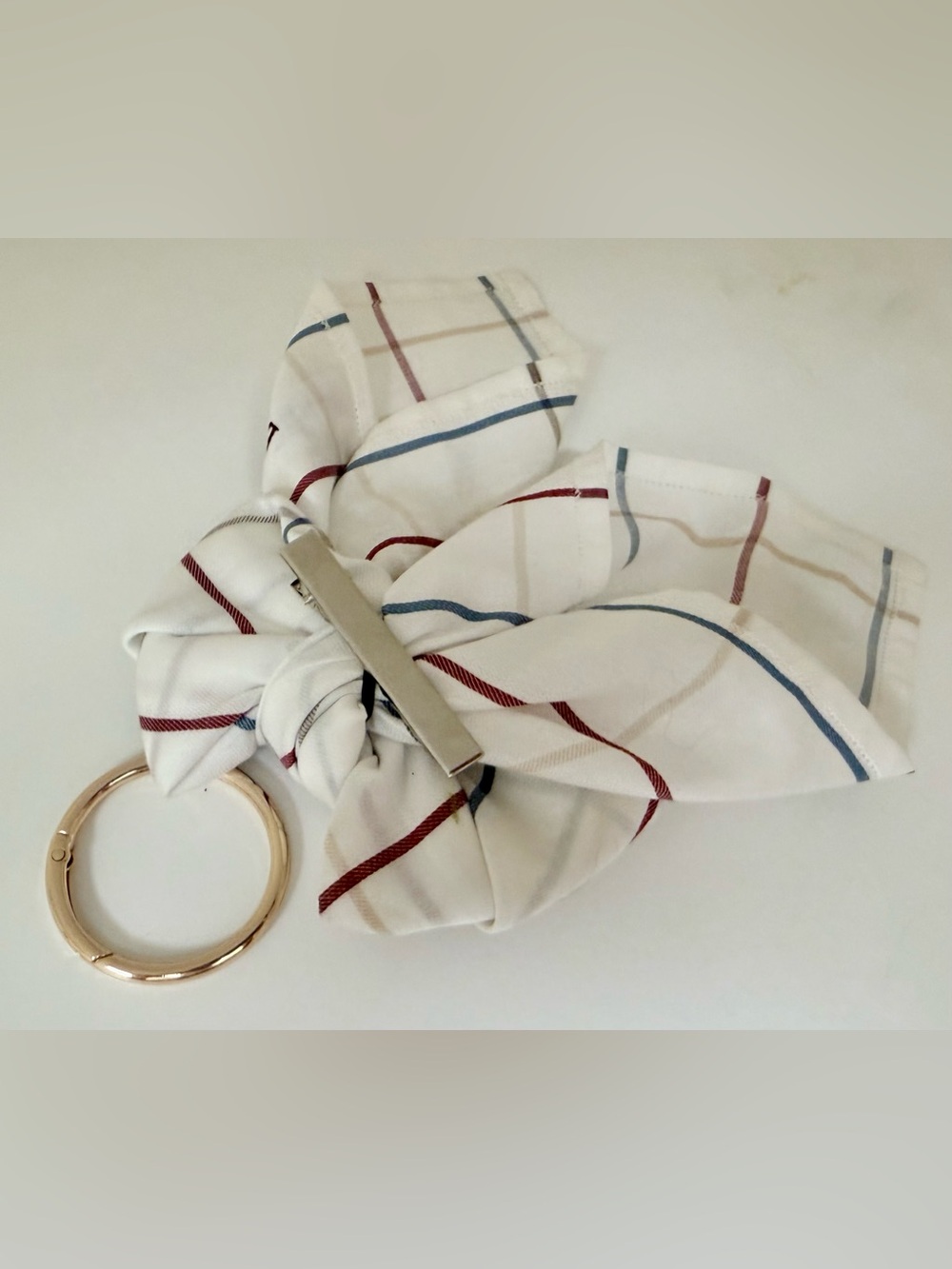 BURBERRYS Vintage 90’s Classic Check Handkerchief Scarf Bow Charm Hair-Clip - Picture 15 of 15